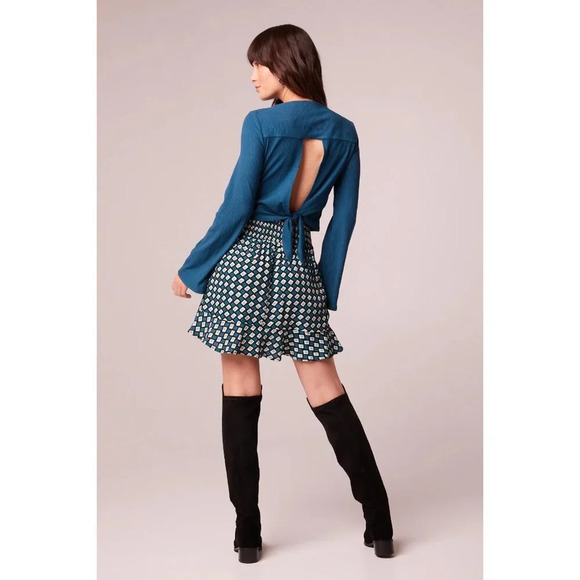 Band of Free Geometric Patterned Flared Mini Skirt Size Small - Picture 2 of 9